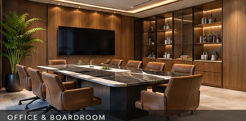 Photorealistic boardroom joinery design concept