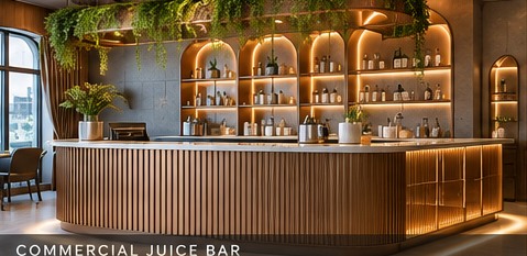 Photorealistic commercial juice bar design concept