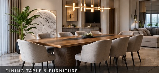 Photorealistic dining furniture design concept